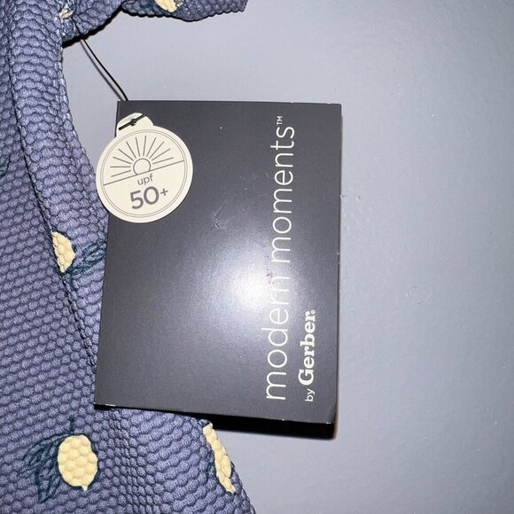 NWT Modern Moments by Gerber Baby Rash Guard Swimsuit Blue Lemons Size 3-6M - Picture 6 of 7